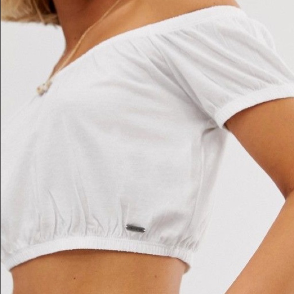 Hollister white crop top